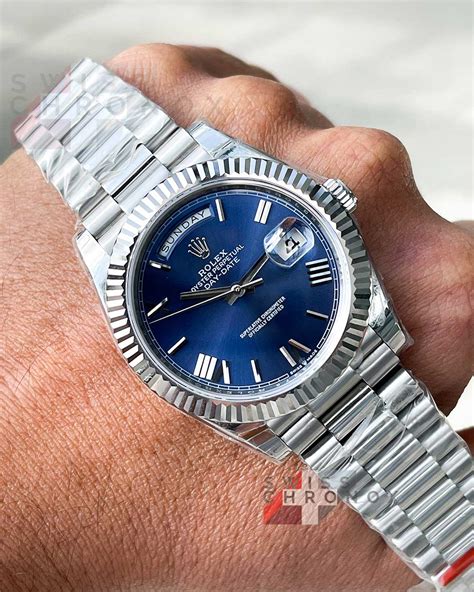 rolex with blue sapphire|Rolex day date 40 series.